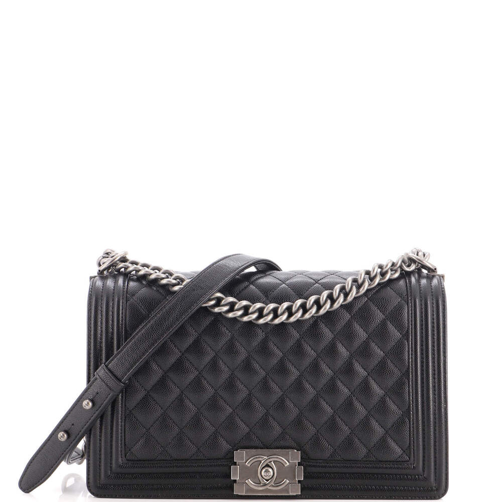 Chanel New Medium Boy Flap Bag Quilted Caviar